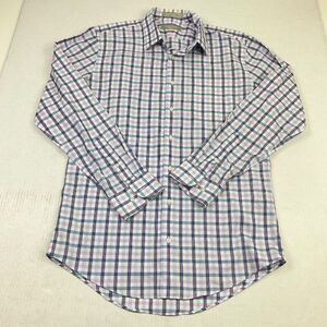 Nordstrom Mens Cotton Dress Shirt Plaid Wrinkle Free Collared Long Sleeve 15/12